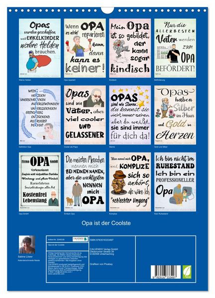 Produktbild: Opa ist der Coolste (Wandkalender 2026 DIN A3 hoch), CALVENDO Monatskalender