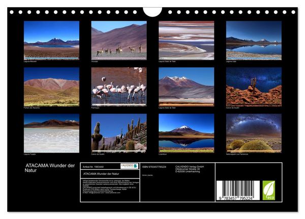 Produktbild: ATACAMA Wunder der Natur (Wandkalender 2026 DIN A4 quer), CALVENDO Monatskalender
