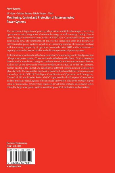 Produktbild: Monitoring, Control and Protection of Interconnected Power Systems
