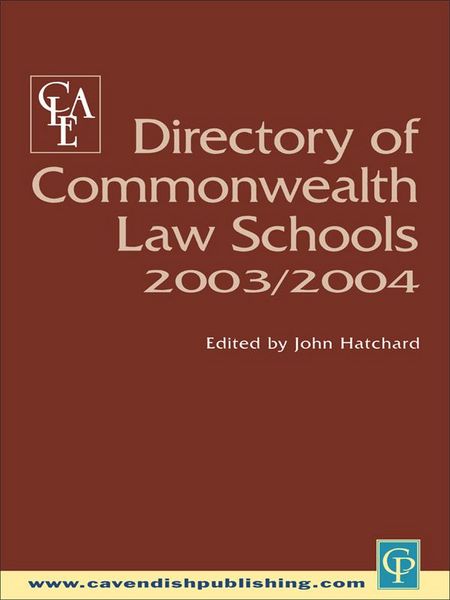 Produktbild: Directory of Commonwealth Law Schools 2003-2004