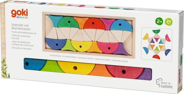 Produktbild: Legespiel und Bausteinkasten 6 bunte Fische