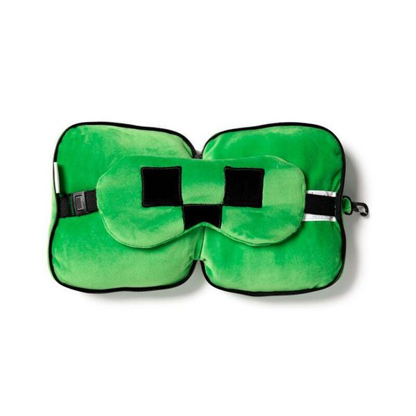 Produktbild: Relaxeazzz Pl&uuml;sch Minecraft Creeper Reisekissen & Schlafmask