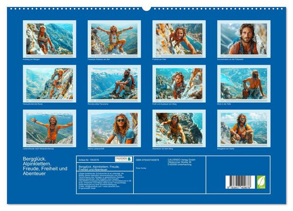 Produktbild: Berggl&uuml;ck. Alpinklettern. Freude, Freiheit und Abenteuer (hochwertiger Premium Wandkalender 2026 DIN A2 quer), Kunstdruck in Hochglanz