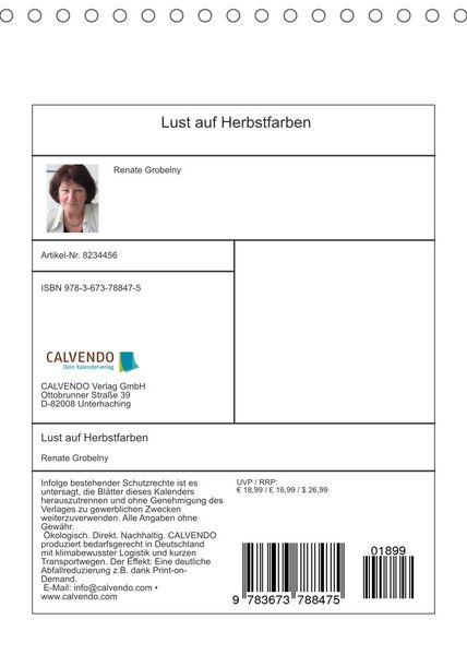 Produktbild: Lust auf Herbstfarben (Tischkalender 2022 DIN A5 hoch)