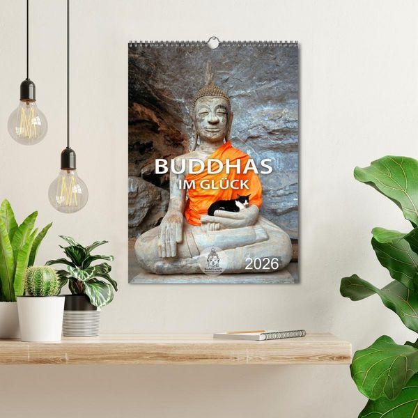 Produktbild: Buddhas im Gl&uuml;ck (Wandkalender 2026 DIN A3 hoch), CALVENDO Monatskalender