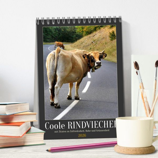 Produktbild: Coole Rindviecher (Tischkalender 2026 DIN A5 hoch), CALVENDO Monatskalender