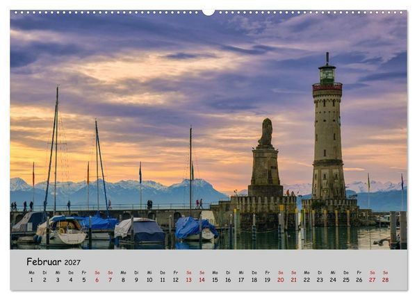 Produktbild: Lindau am Bodensee - Zwischen Himmel und See (hochwertiger Premium Wandkalender 2027 DIN A2 quer), Kunstdruck in Hochglanz