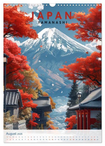 Produktbild: Japan - Old School Poster Style (Wandkalender 2026 DIN A3 hoch), CALVENDO Monatskalender