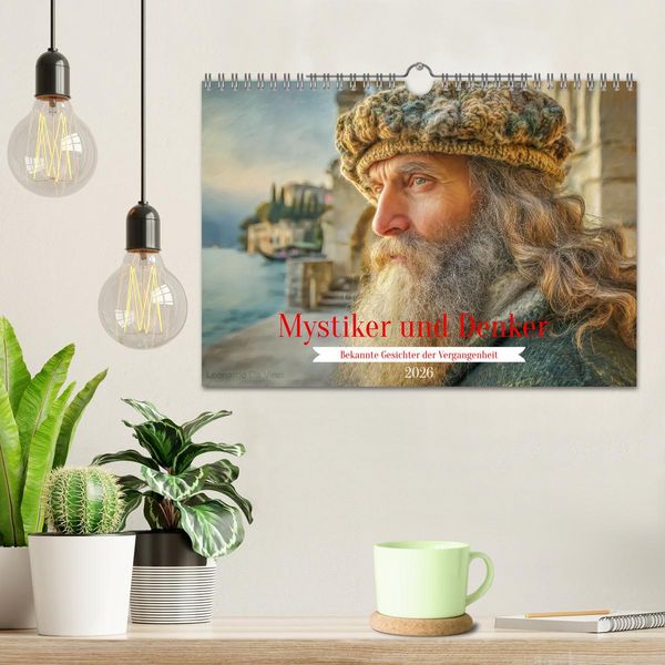 Produktbild: Mystiker und Denker - Bekannte Gesichter der Vergangenheit (Wandkalender 2026 DIN A4 quer), CALVENDO Monatskalender