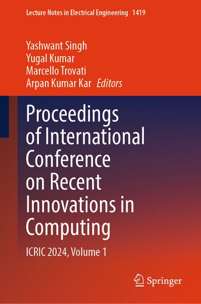 Produktbild: Proceedings of International Conference on Recent Innovations in Computing