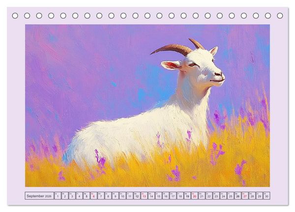 Produktbild: Tiere auf dem Bauernhof. Farbenfrohe Tierportraits im Stil der &Ouml;lmalerei (Tischkalender 2026 DIN A5 quer), CALVENDO Monatskalender