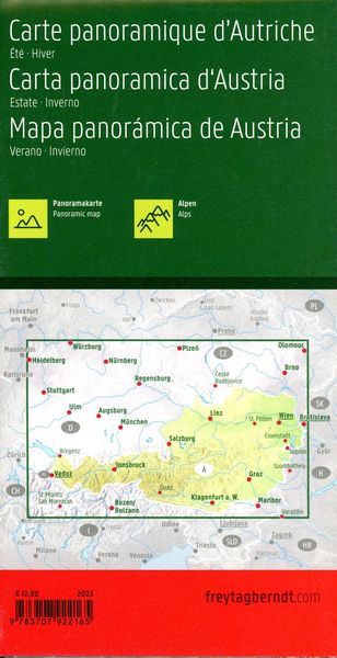 Produktbild: &Ouml;sterreich Panoramakarte, Sommer / Winter, freytag & berndt
