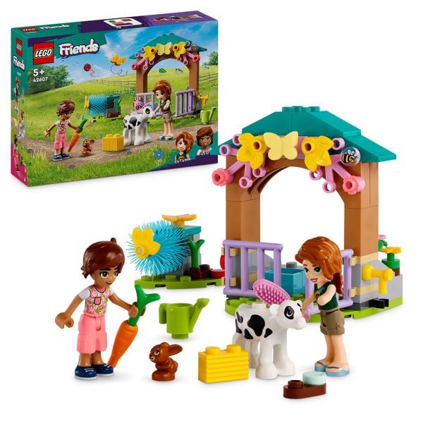LEGO Friends 42607 Autumns Kälbchenstall, Bauernhof-Spielzeug mit Tieren