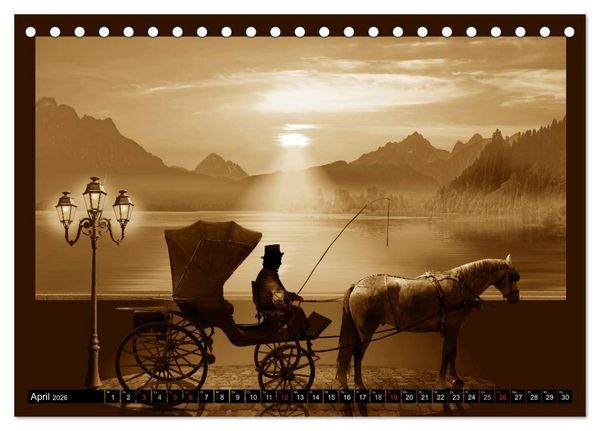 Produktbild: Nostalgie in Sepia (Tischkalender 2026 DIN A5 quer), CALVENDO Monatskalender