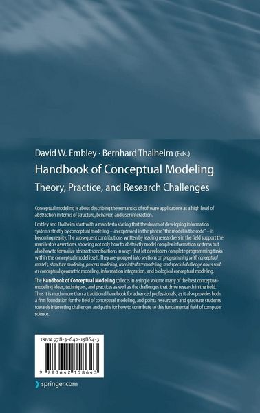 Produktbild: Handbook of Conceptual Modeling