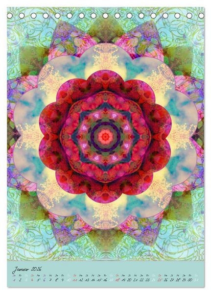 Produktbild: FLORALE MANDALAS (Tischkalender 2026 DIN A5 hoch), CALVENDO Monatskalender