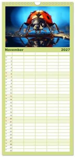 Produktbild: Familienplaner 2027 - Quer durch die Tierwelt der Erde mit 5 Spalten (Wandkalender, 21 x 45 cm) CALVENDO