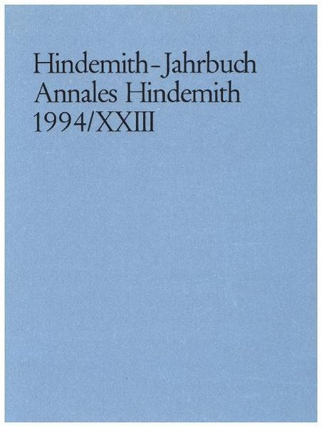 Produktbild: Hindemith-Jahrbuch