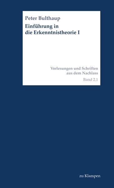 Produktbild: Einf&uuml;hrung in die Erkenntnistheorie I