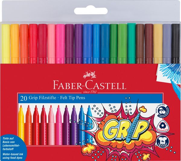 Faber-Castell Filzstift Grip Colour Marker 20er Set