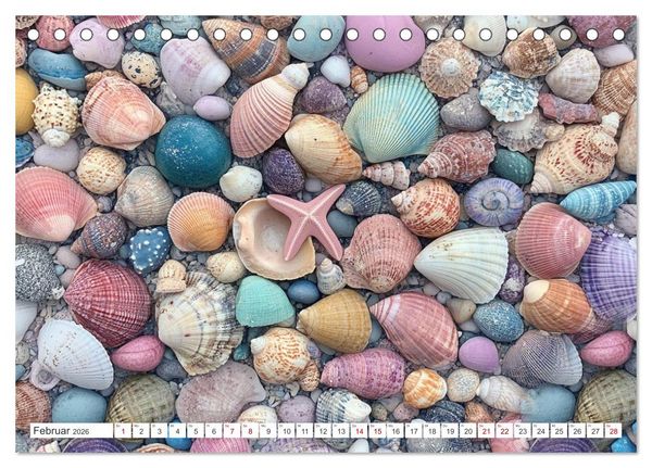 Produktbild: Sandgefl&uuml;ster und Muschelzauber (Tischkalender 2026 DIN A5 quer), CALVENDO Monatskalender