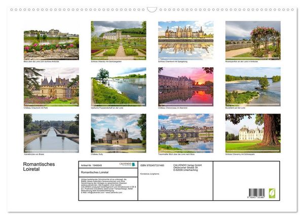 Produktbild: Romantisches Loiretal (Wandkalender 2026 DIN A2 quer), CALVENDO Monatskalender