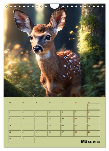 Produktbild: Tierkinder im Zauberwald (Wandkalender 2026 DIN A4 hoch), CALVENDO Monatskalender