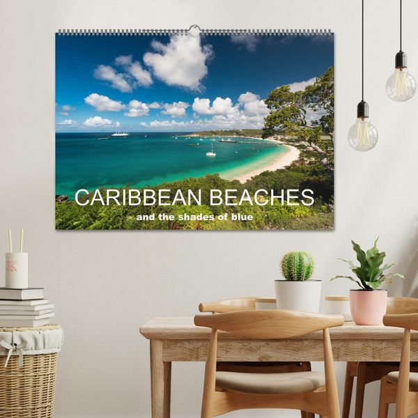 Produktbild: Caribbean beaches and the shades of blue (Wall Calendar 2026 DIN A2 landscape), CALVENDO 12 Month Wall Calendar