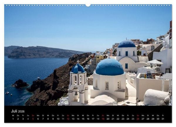 Produktbild: Santorin Trauminsel (hochwertiger Premium Wandkalender 2026 DIN A2 quer), Kunstdruck in Hochglanz