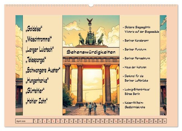 Produktbild: Liebenswerte Berliner Mundart (Wandkalender 2026 DIN A2 quer), CALVENDO Monatskalender