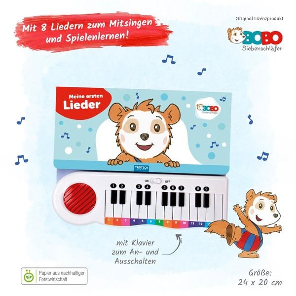 Produktbild: Tr&ouml;tsch Bobo Siebenschl&auml;fer Klavierbuch Meine ersten Lieder Soundbuch Liederbuch