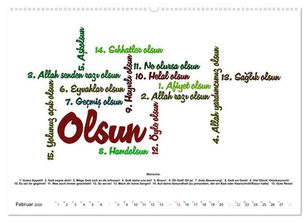 Produktbild: Smalltalk Sprachkalender T&uuml;rkisch-Deutsch (hochwertiger Premium Wandkalender 2026 DIN A2 quer), Kunstdruck in Hochglanz
