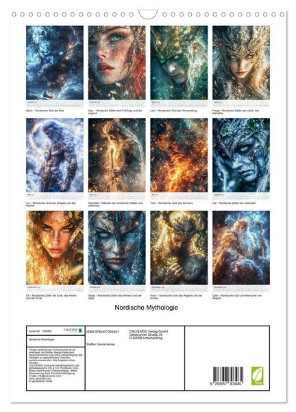 Produktbild: Nordische Mythologie (Wandkalender 2026 DIN A3 hoch), CALVENDO Monatskalender