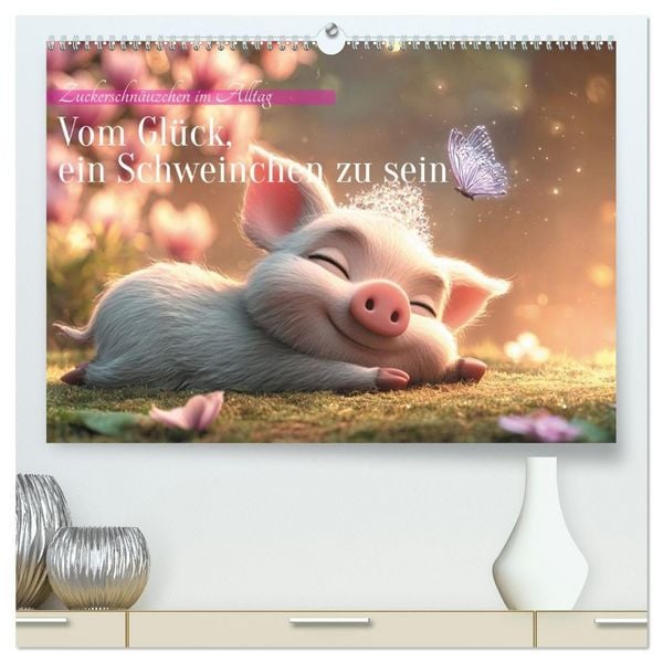 Produktbild: Vom Gl&uuml;ck, ein Schweinchen zu sein (hochwertiger Premium Wandkalender 2026 DIN A2 quer), Kunstdruck in Hochglanz