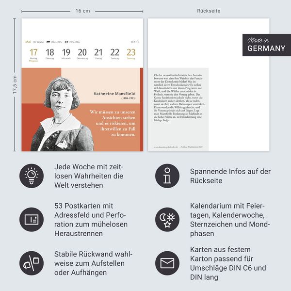 Produktbild: Zeitlose Wahrheiten Postkartenkalender 2027 - Kalender mit 53 Karten, ausgew&auml;hlt und kommentiert von Klaus Michael Groll