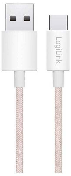 Produktbild: LogiLink USB-C&reg; Kabel USB 2.0 USB-A Stecker, USB-C&reg; Stecker 1.5m Rosa CU0325