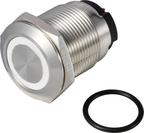 TRU COMPONENTS TC-13224208 ONPOW6319F-10E/Q/W/12V/S Drucktaster 36 V DC/AC 2 A 1 x Aus/(Ein) tastend Weiß IP65 1 St.