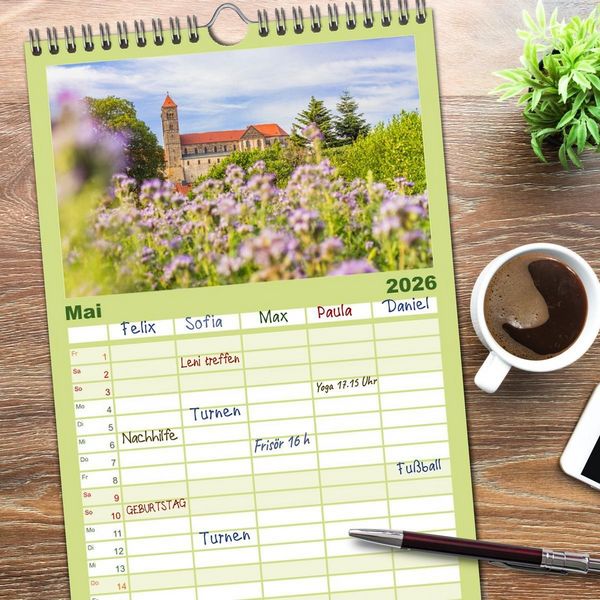 Produktbild: Familienplaner 2026 - Der Harz - eine geheimnisvolle Welt mit 5 Spalten (Wandkalender, 21 x 45 cm) CALVENDO