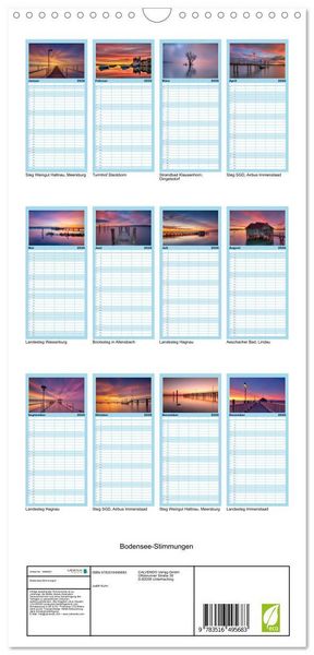 Produktbild: Familienplaner 2026 - Bodensee-Stimmungen mit 5 Spalten (Wandkalender, 21 x 45 cm) CALVENDO