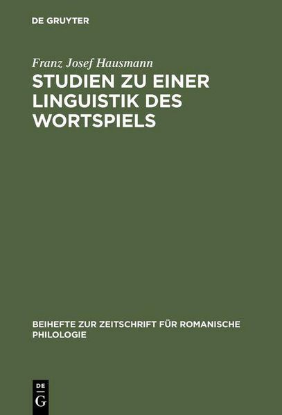 Produktbild: Studien zu einer Linguistik des Wortspiels
