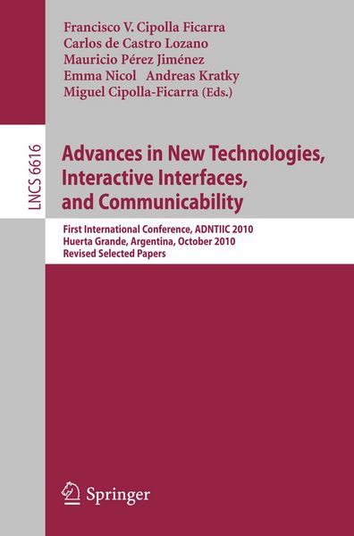 Produktbild: Advances in New Technologies, Interactive Interfaces, and Communicability