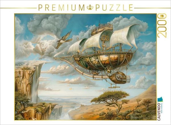 CALVENDO Puzzle Steampunk-Luftschiffe | 2000 Teile Lege-Größe 90x67cm Foto-Puzzle für glückliche Stunden