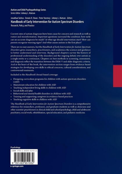 Produktbild: Handbook of Early Intervention for Autism Spectrum Disorders