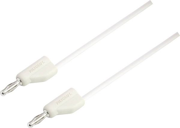 Produktbild: VOLTCRAFT MSB-300 Messleitung Lamellenstecker 4mm Silikon 0.50m Wei&szlig; 1St.