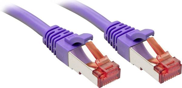 LINDY 47823 RJ45 Netzwerkkabel, Patchkabel CAT 6 S/FTP 1.50m Violett mit Rastnasenschutz 1St.