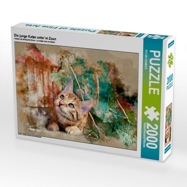 Die junge Katze unter m Zaun (Puzzle)