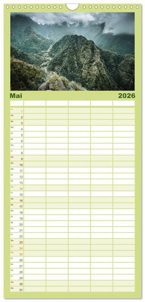 Produktbild: Familienplaner 2026 - Madeira - Paradies im Atlantik mit 5 Spalten (Wandkalender, 21 x 45 cm) CALVENDO