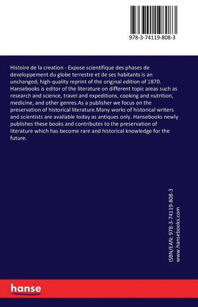 Produktbild: Histoire de la creation