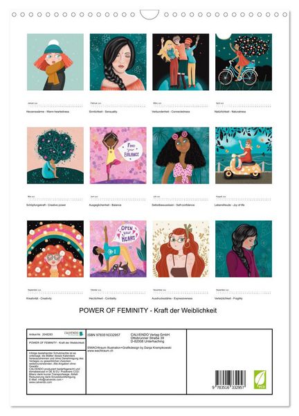 Produktbild: POWER OF FEMINITY - Kraft der Weiblichkeit (Wandkalender 2026 DIN A3 hoch), CALVENDO Monatskalender