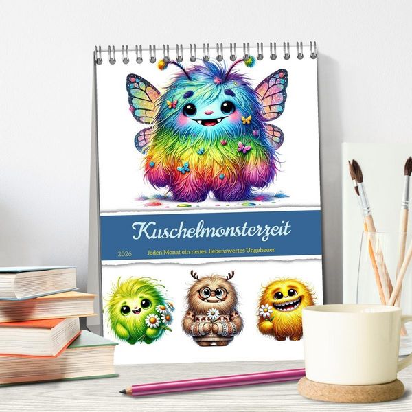 Produktbild: Kuschelmonsterzeit (Tischkalender 2026 DIN A5 hoch), CALVENDO Monatskalender